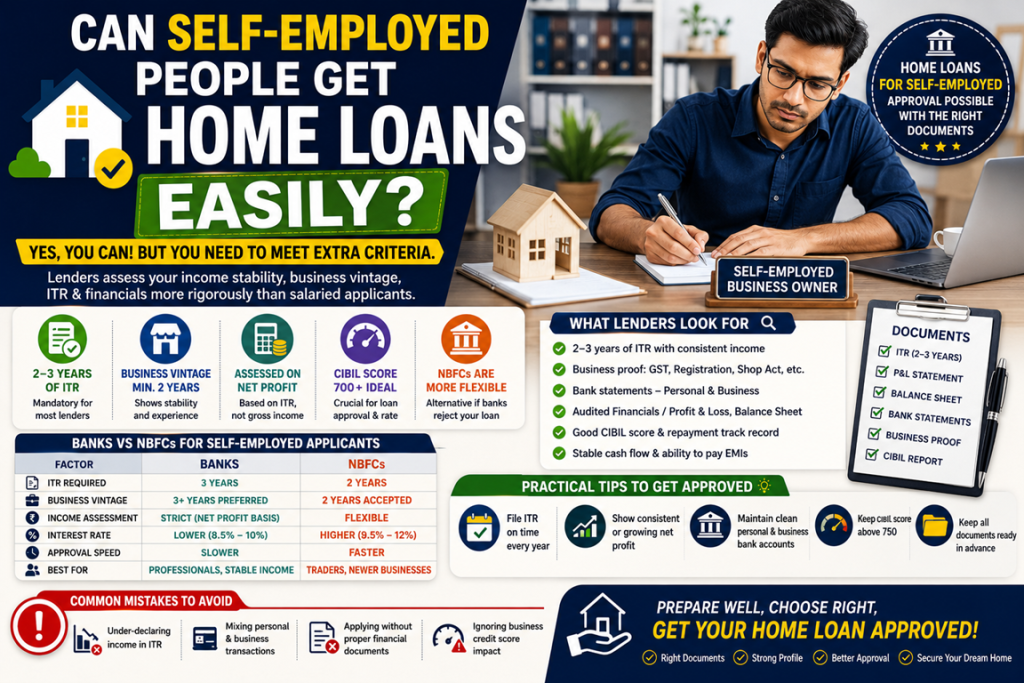 Can self employed individuals get home loans