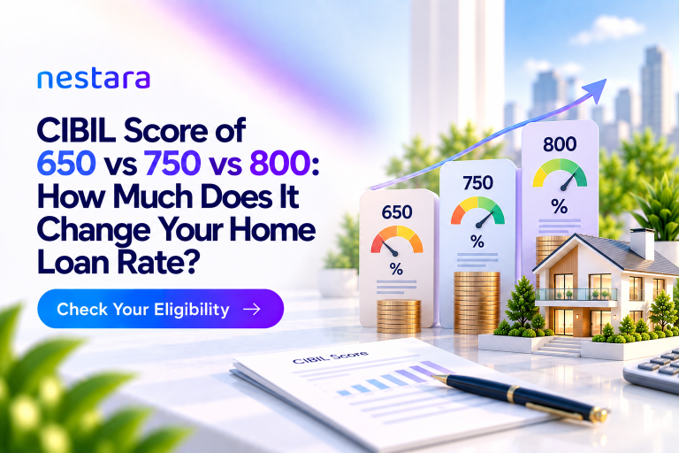 CIBIL score 650 vs 750 vs 800 and home loan interest rates