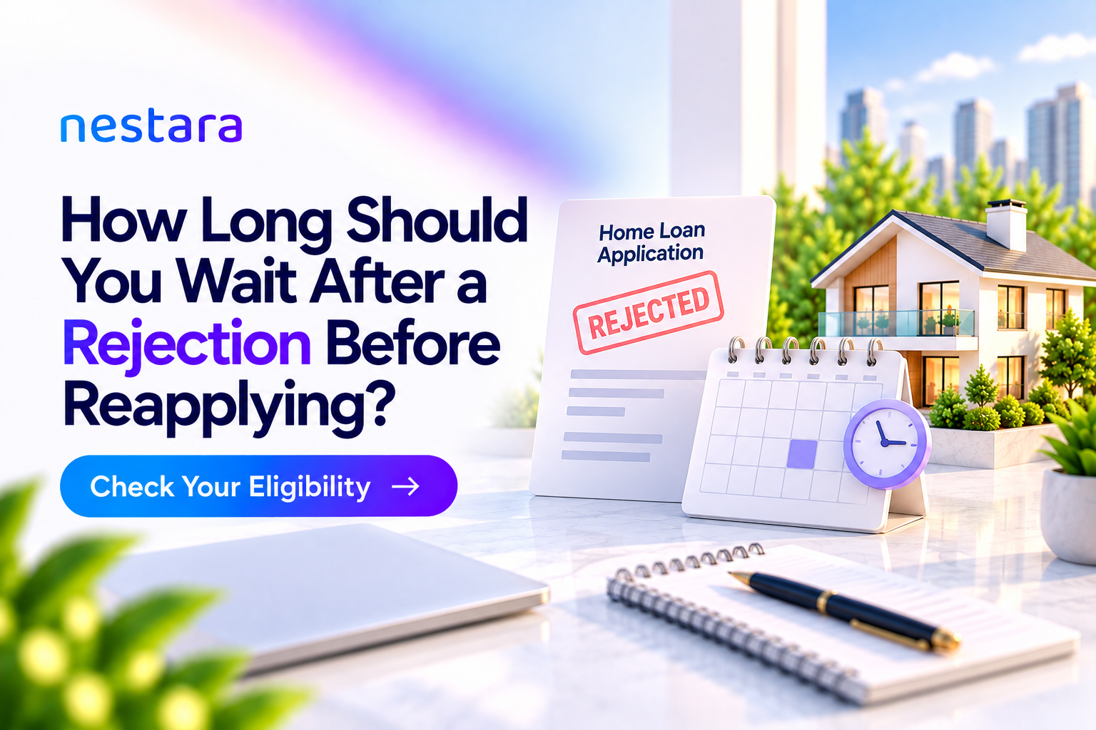 Borrower reviewing home loan rejection and reapplication options