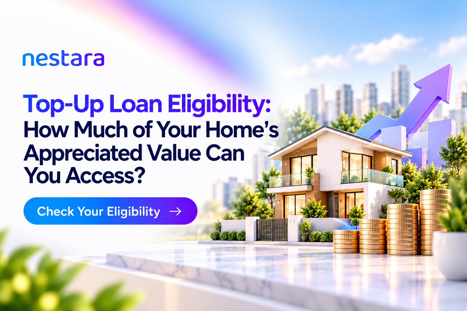 Top-up loan eligibility based on appreciated home value